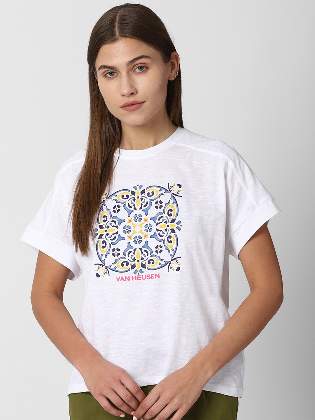 

Van Heusen Woman White Printed Top