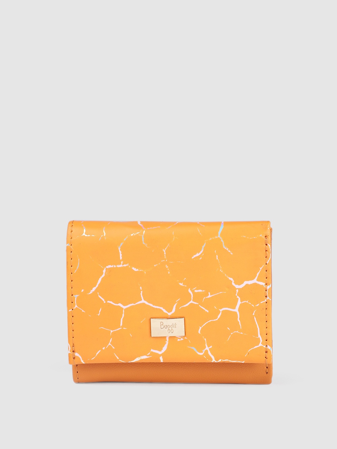

Baggit Women Orange Printed Three Fold Wallet