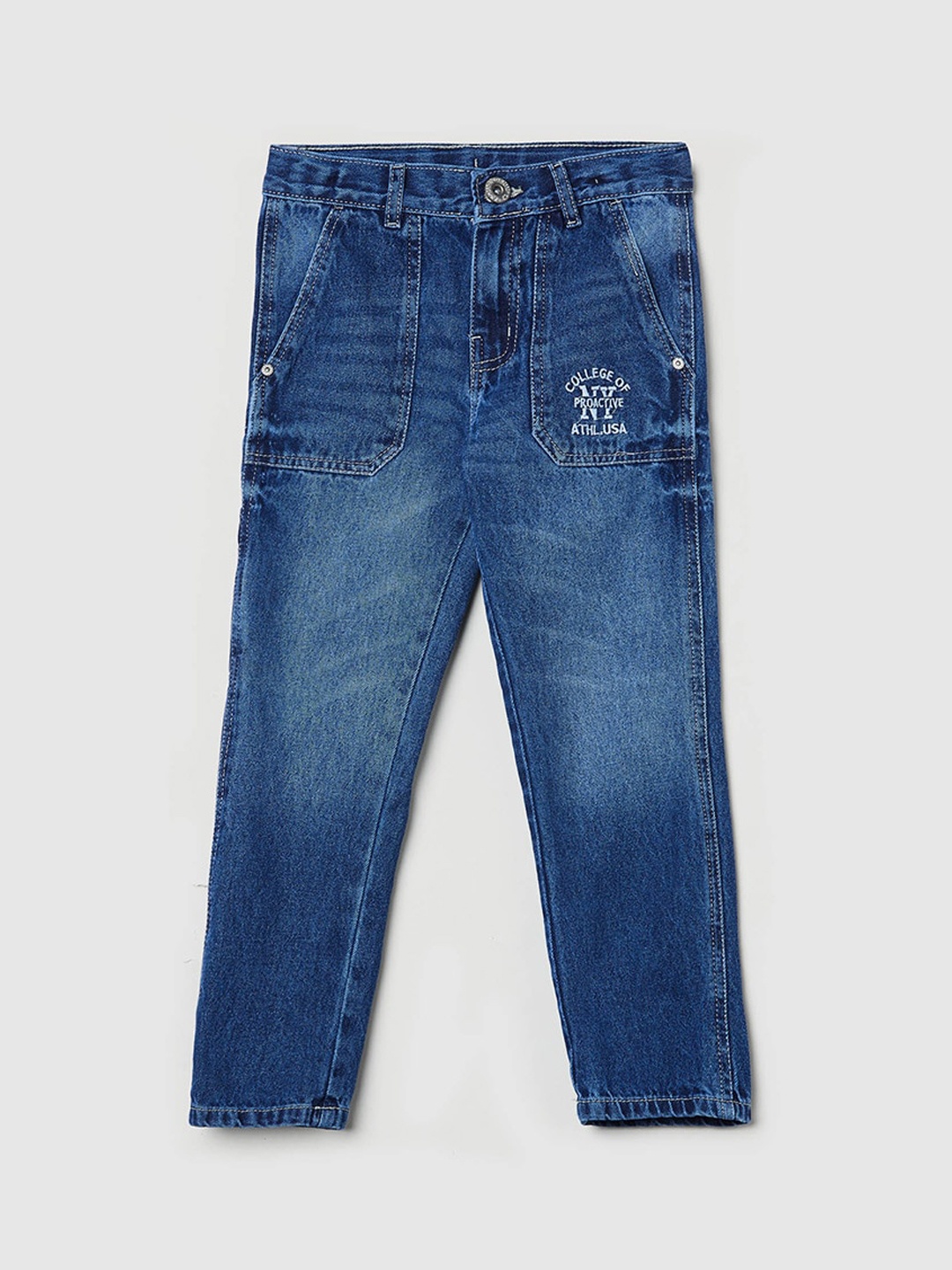 

max Boys Blue Heavy Fade Mid-Rise Non-Stretchable Regular Fit Jeans