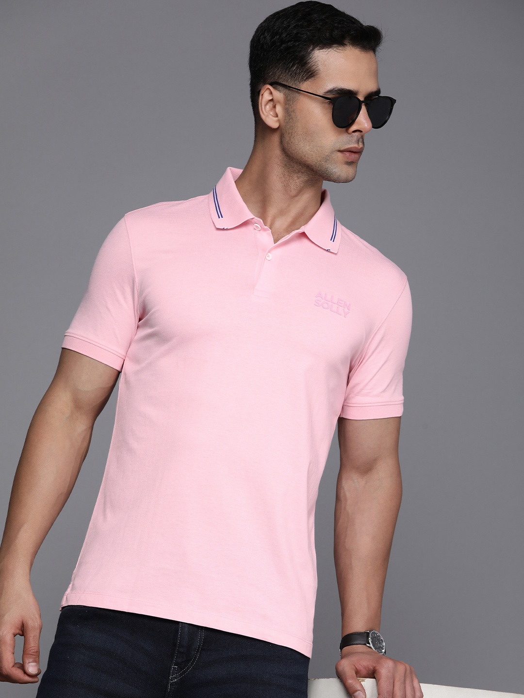 

Allen Solly Brand Logo Polo Collar Pure Cotton T-shirt, Pink