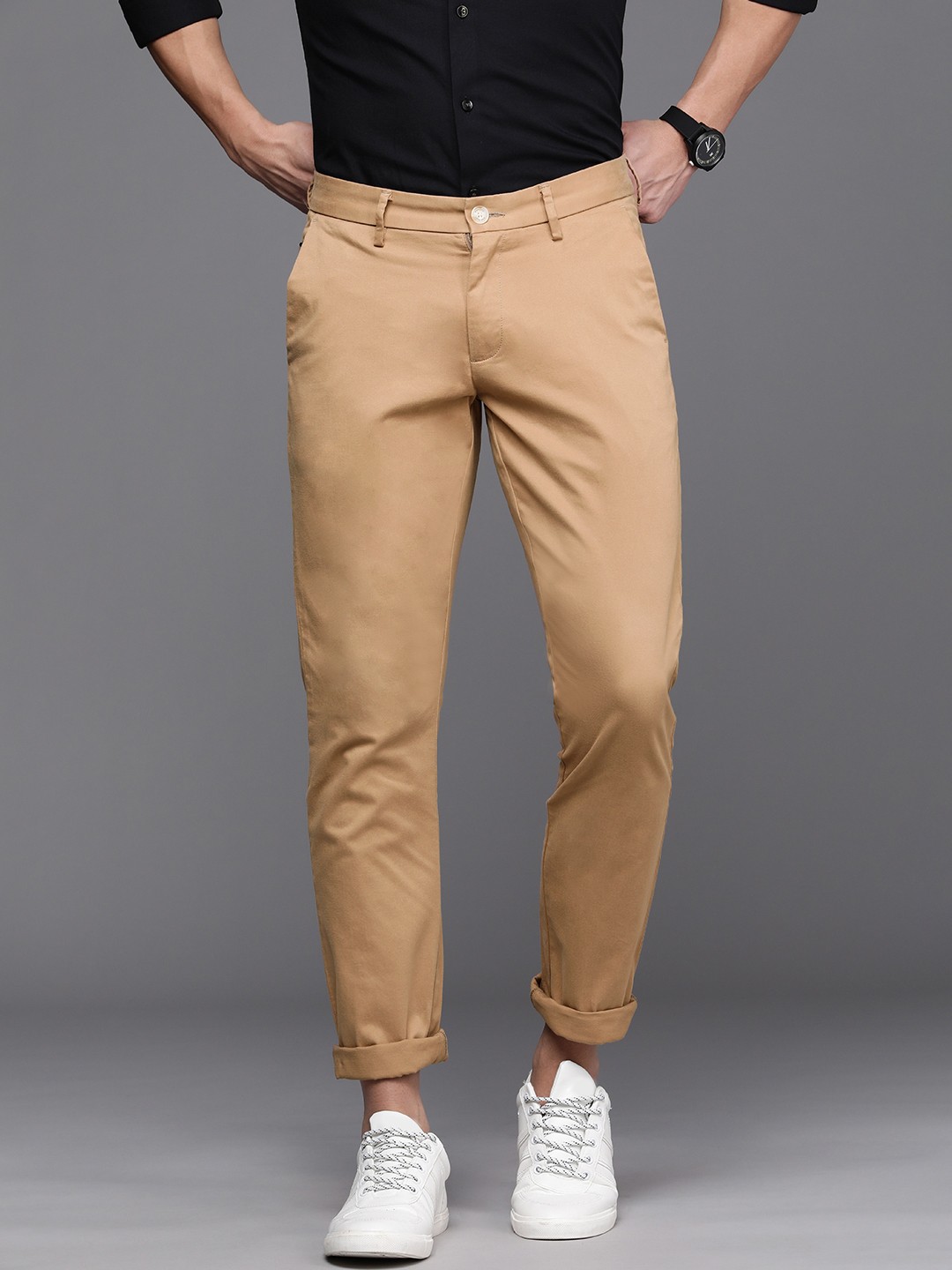 

Allen Solly Men Rust Slim Fit Trousers
