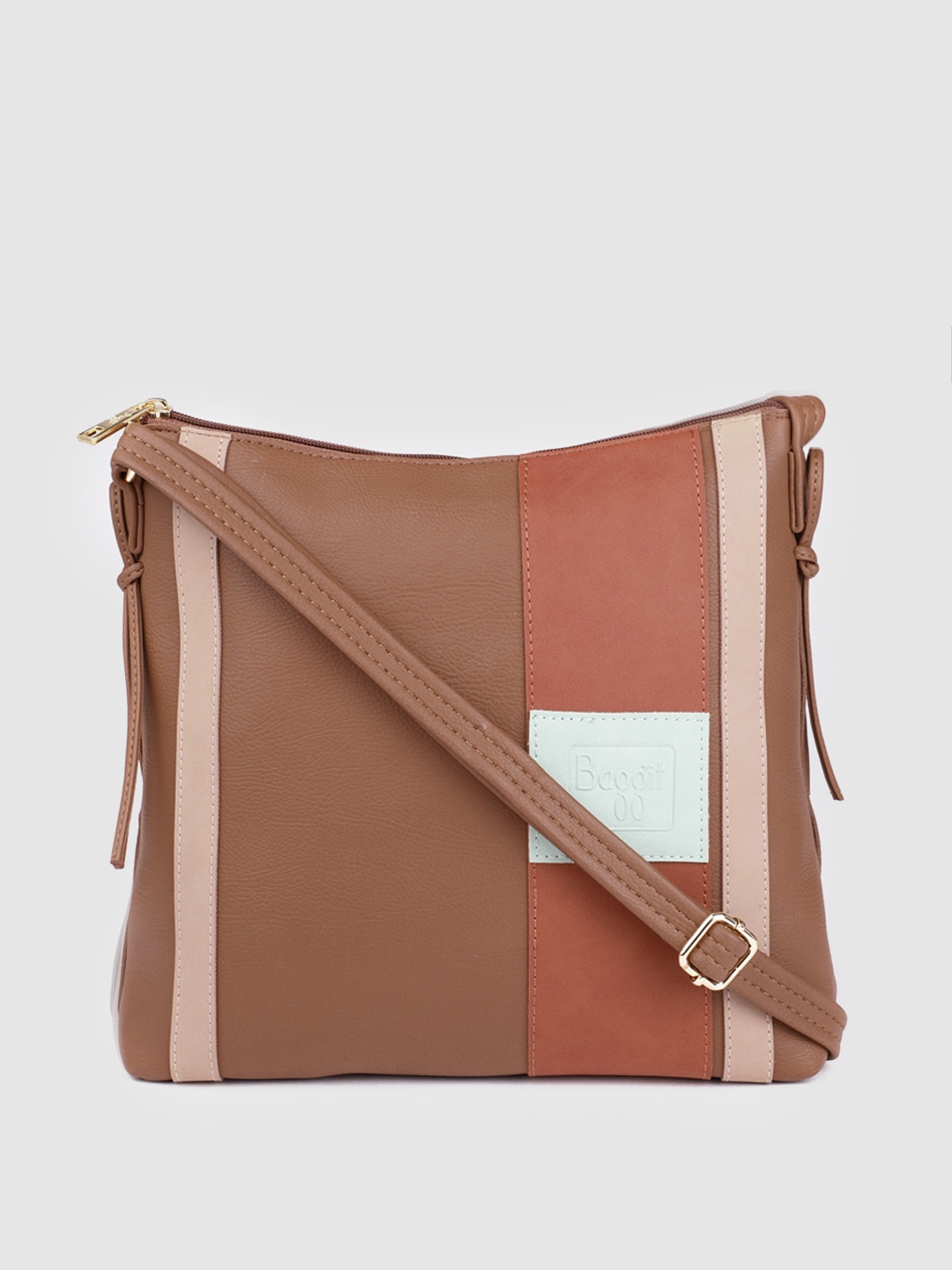 

Baggit Brown Solid Structured Sling Bag