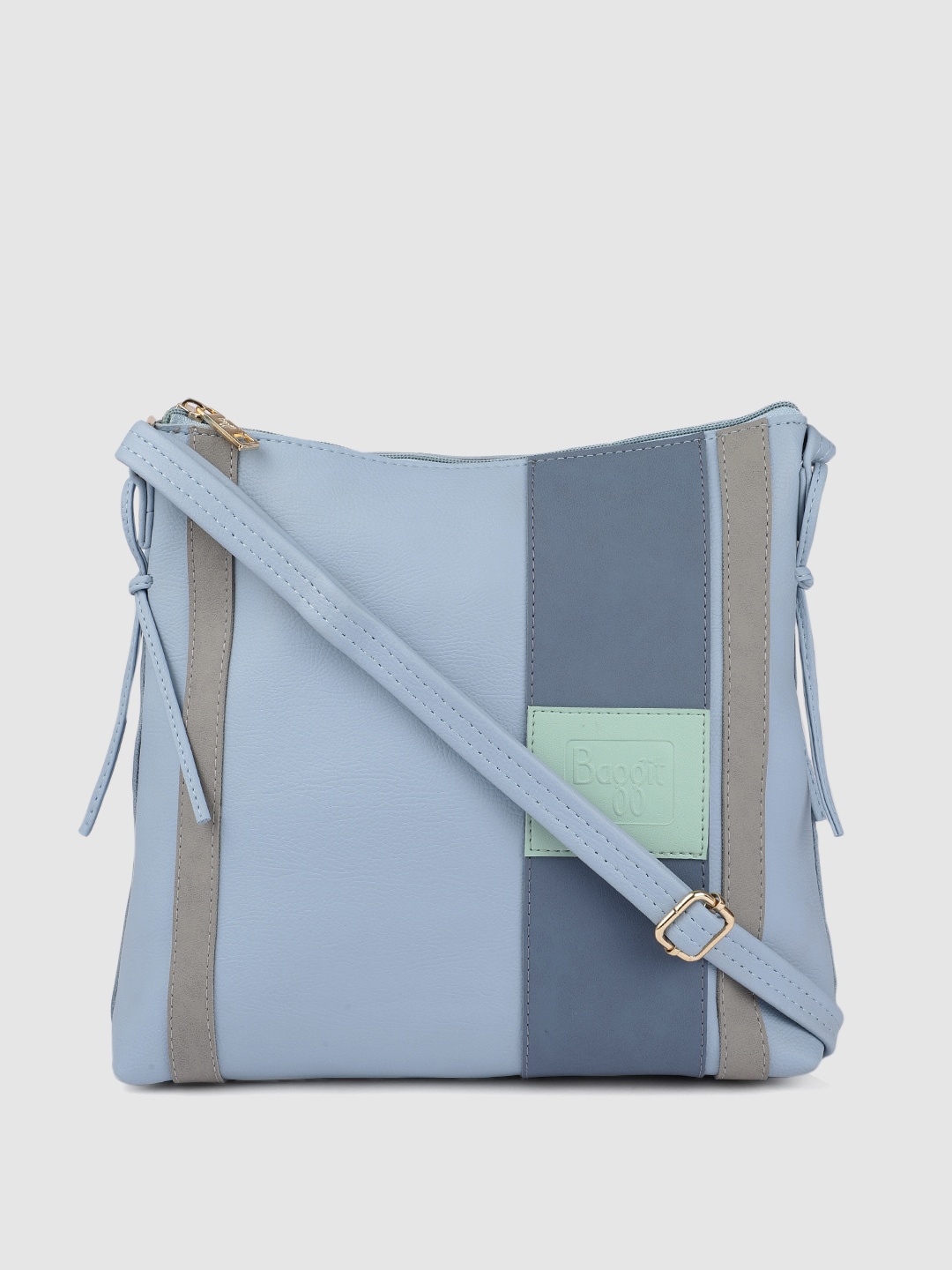 

Baggit Blue Printed Structured Sling Bag