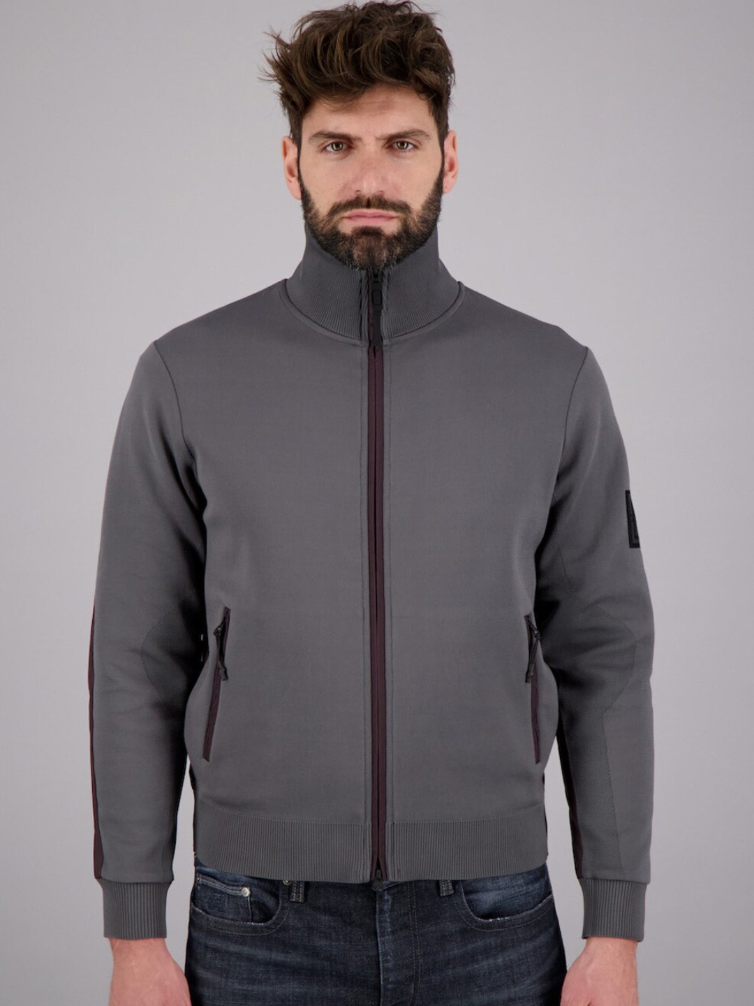 

FREESOUL Men Grey Bomber Jacket