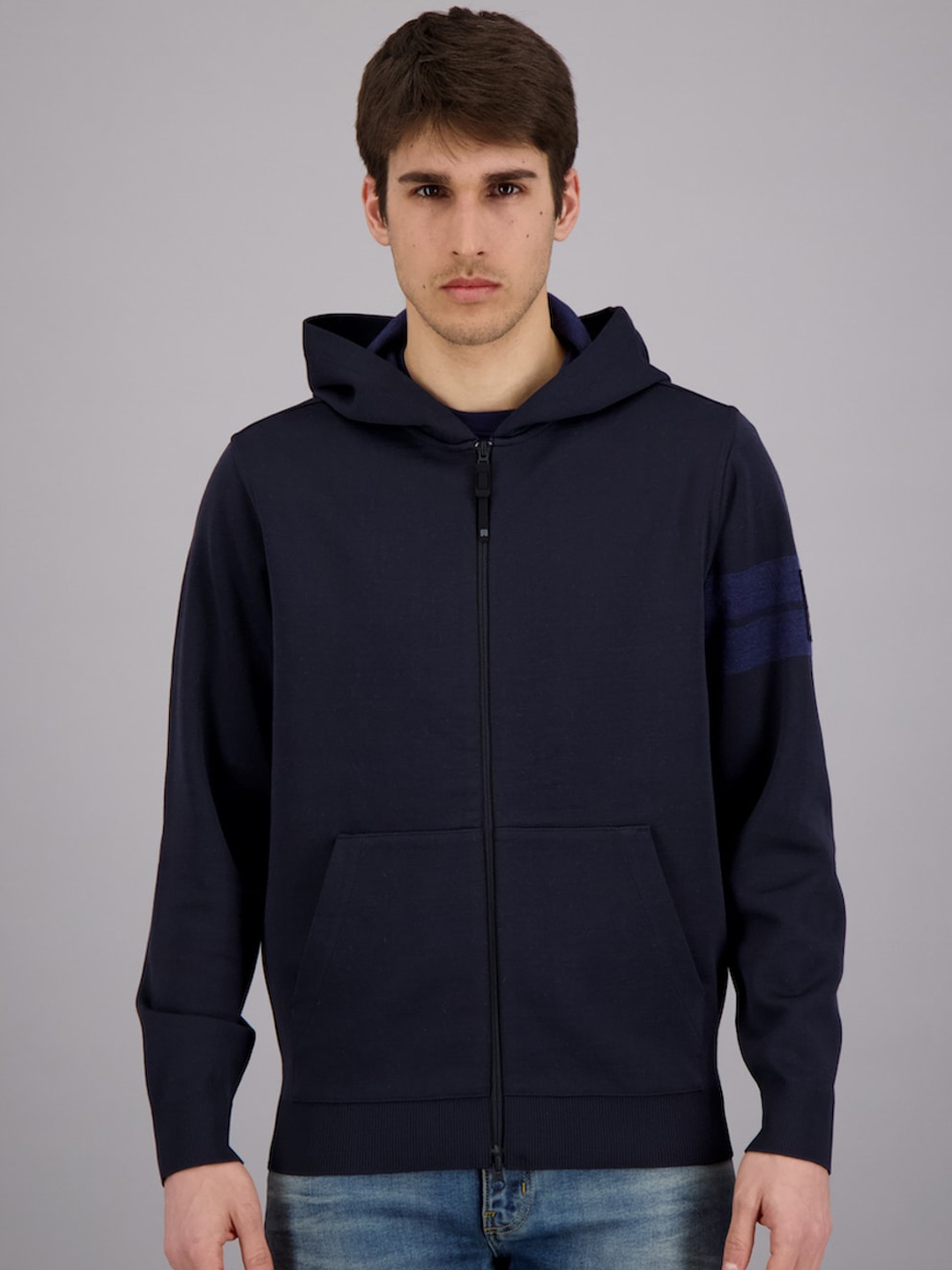 

FREESOUL Men Blue Solid Regular Sporty Jacket with Zip Detail
