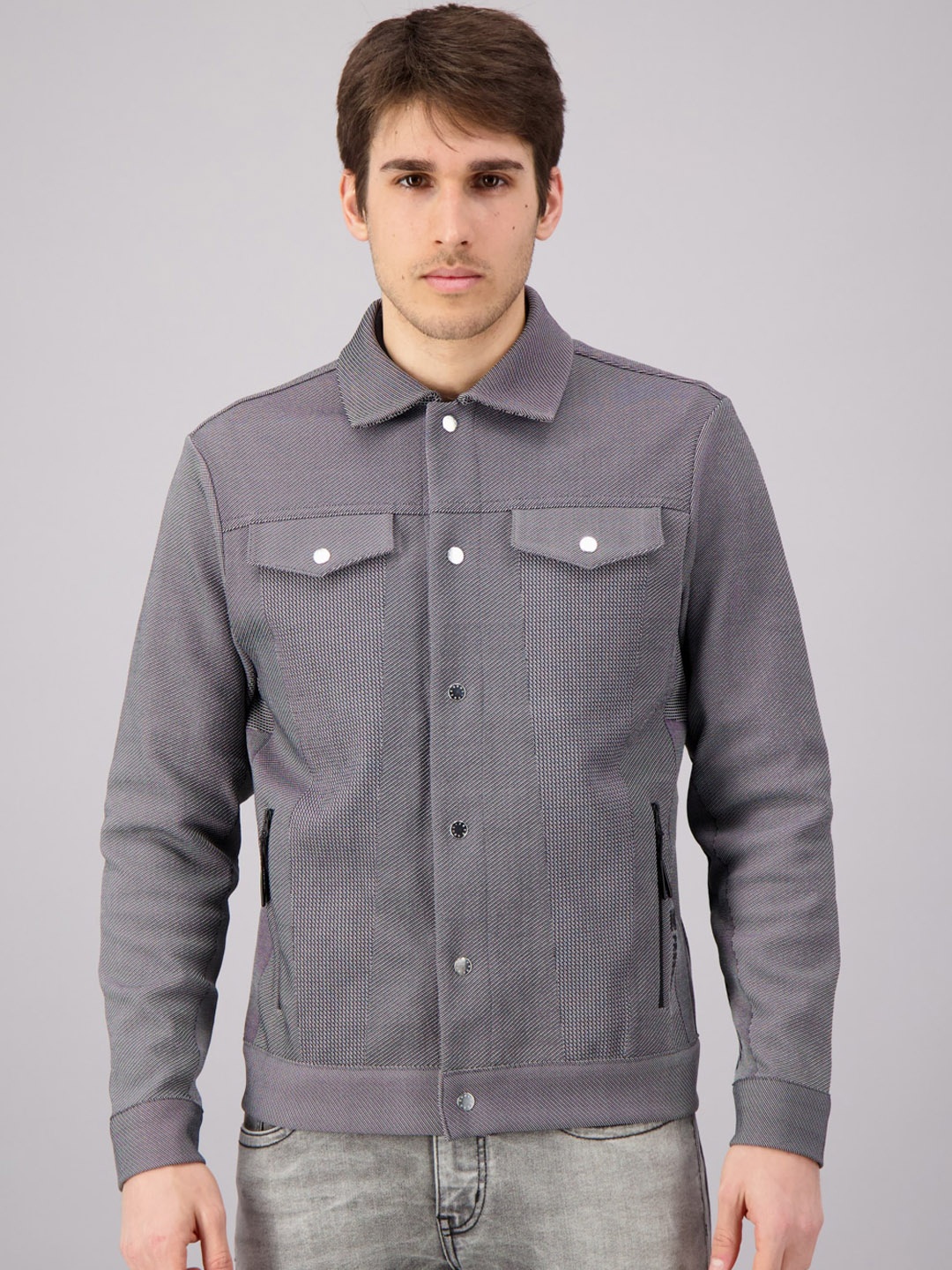 

FREESOUL Men Grey Tailored Jacket