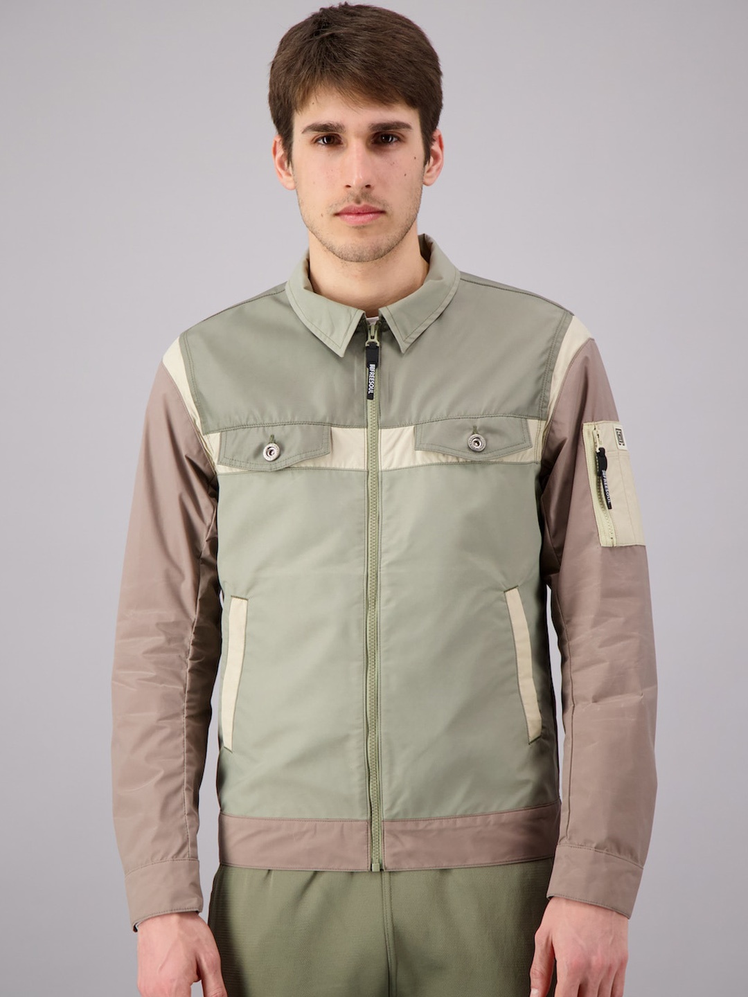 

FREESOUL Men Green Sporty Jacket