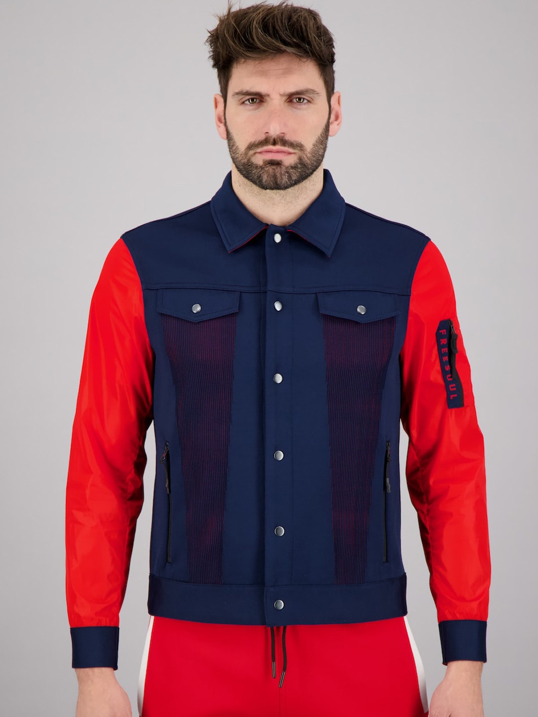 

FREESOUL Men Blue Sporty Jacket