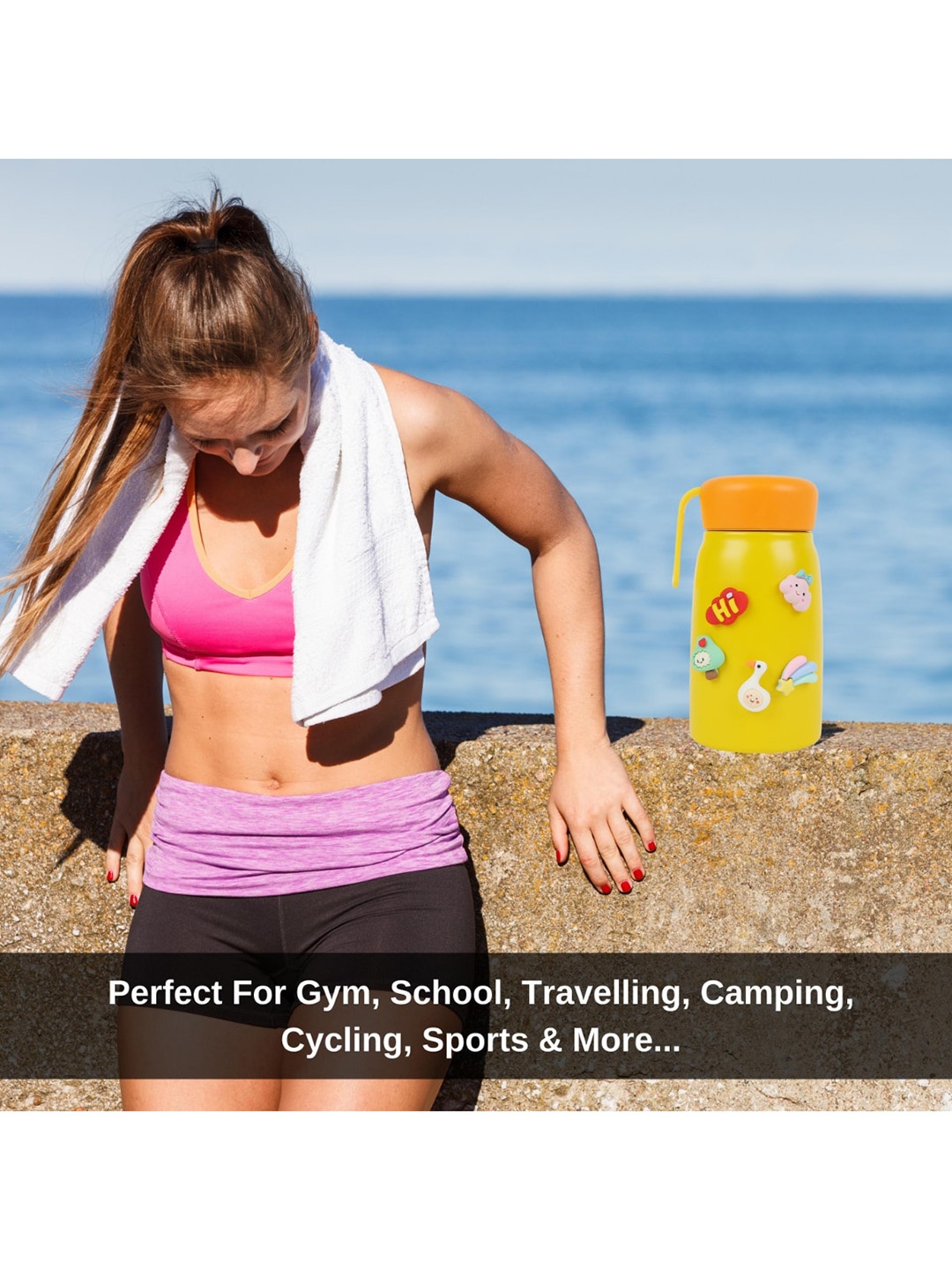 

iSWEVEN Yellow Stainless Steel Water Bottle
