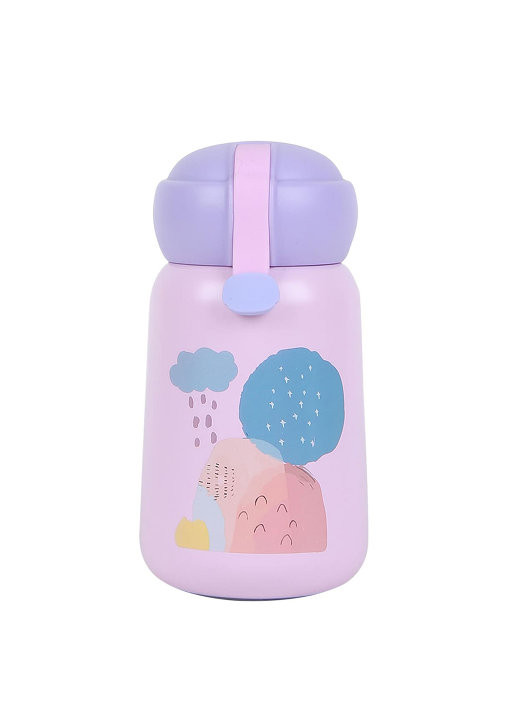 

iSWEVEN Pink & Purple Printed Double Wall Vacuum Insulated Water Bottle 350 ml