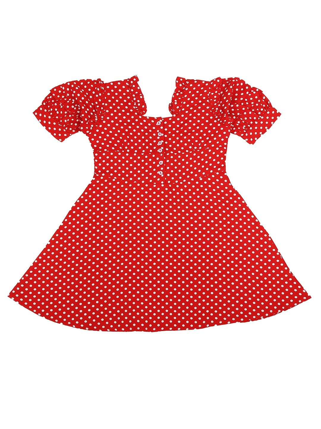 

V-Mart Girls Red Pola Dot Printed Dress