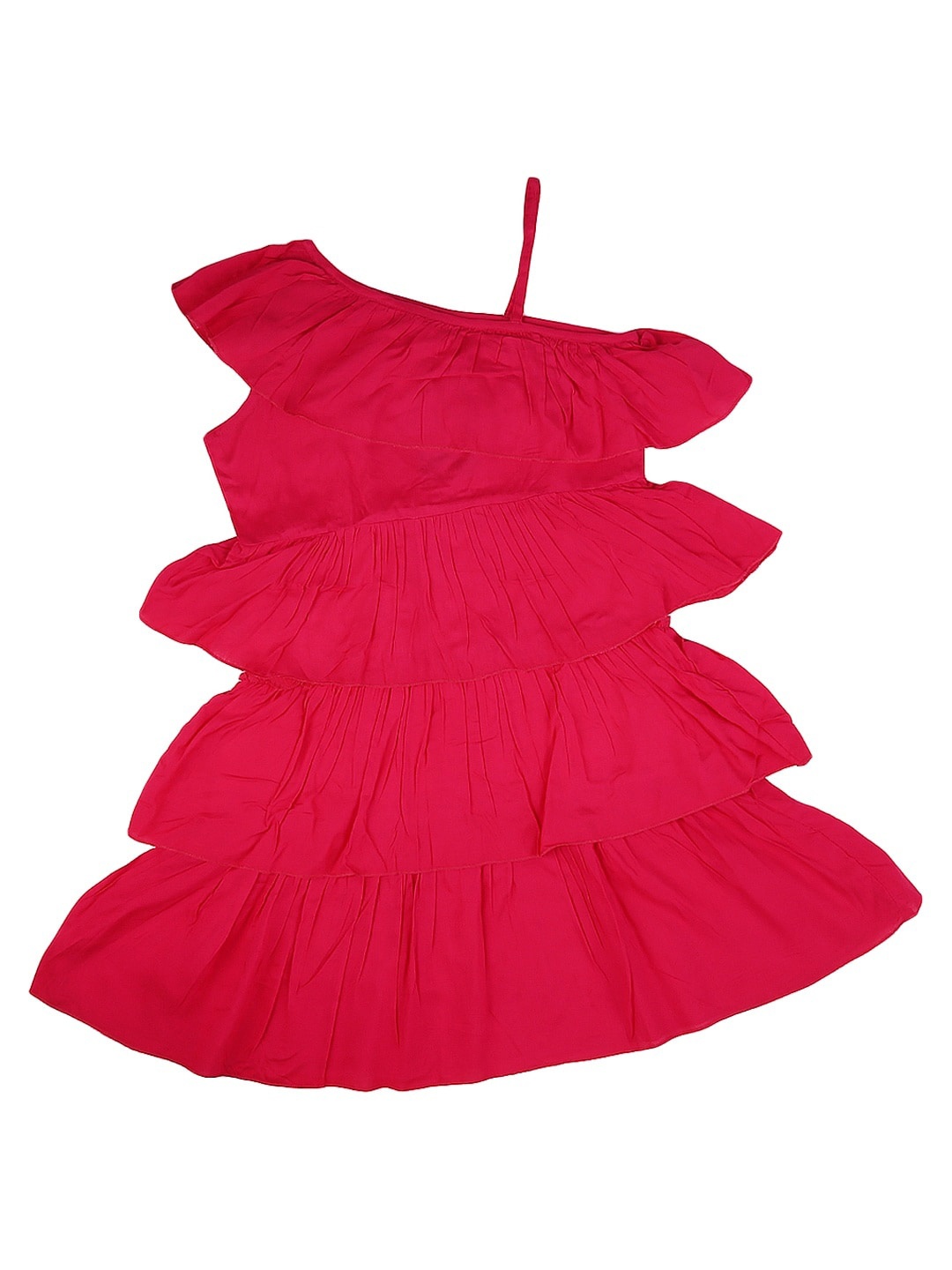 

V-Mart Girls Fuchsia One Shoulder Dress
