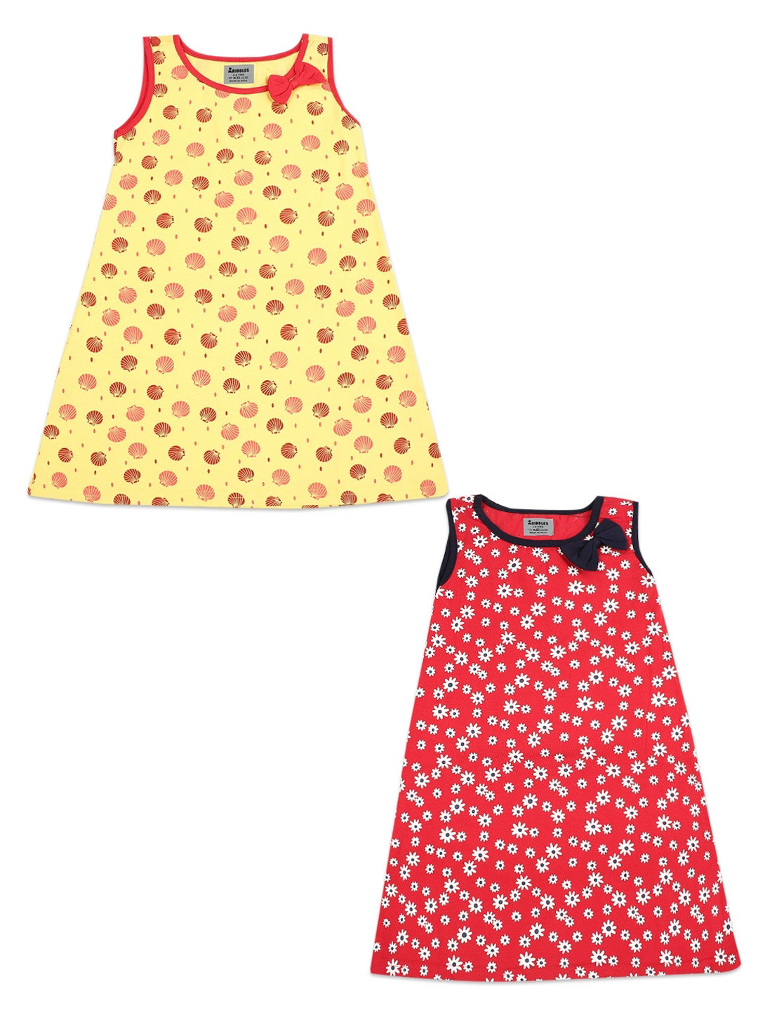 

V-Mart Girls Yellow & Red Printed A-Line Dress
