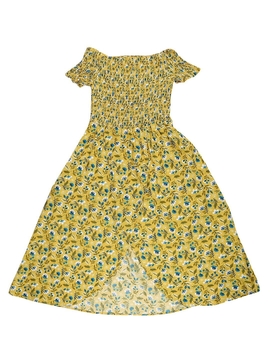 

V-Mart Yellow Floral Fit and Flare Dresses