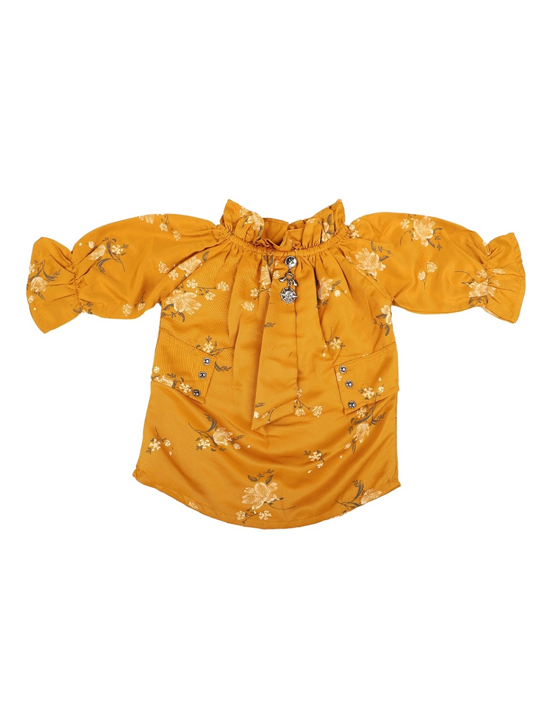 

V-Mart Mustard Yellow Floral Printed Top