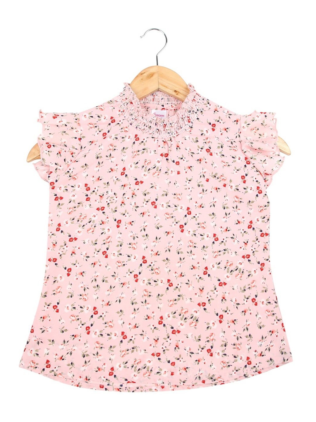

V-Mart Pink Floral Print Top