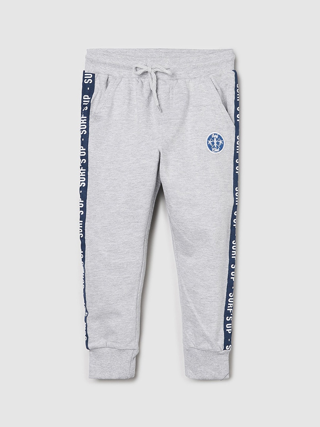max Boys Grey Solid Joggers