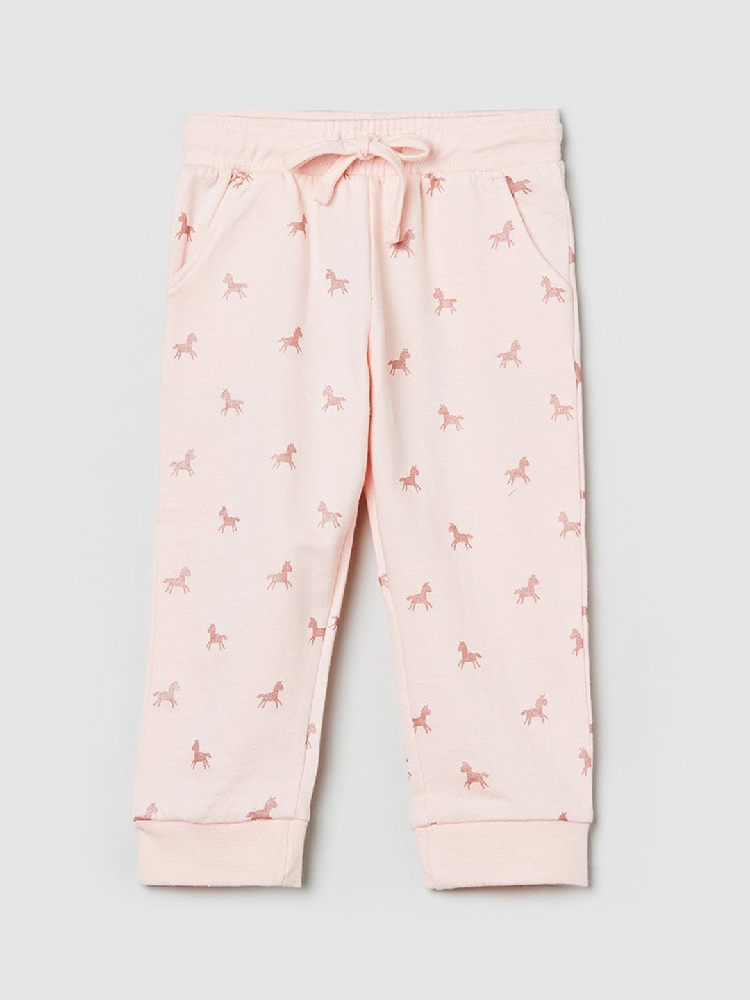 

max Girls Orange Printed Pure Cotton Joggers