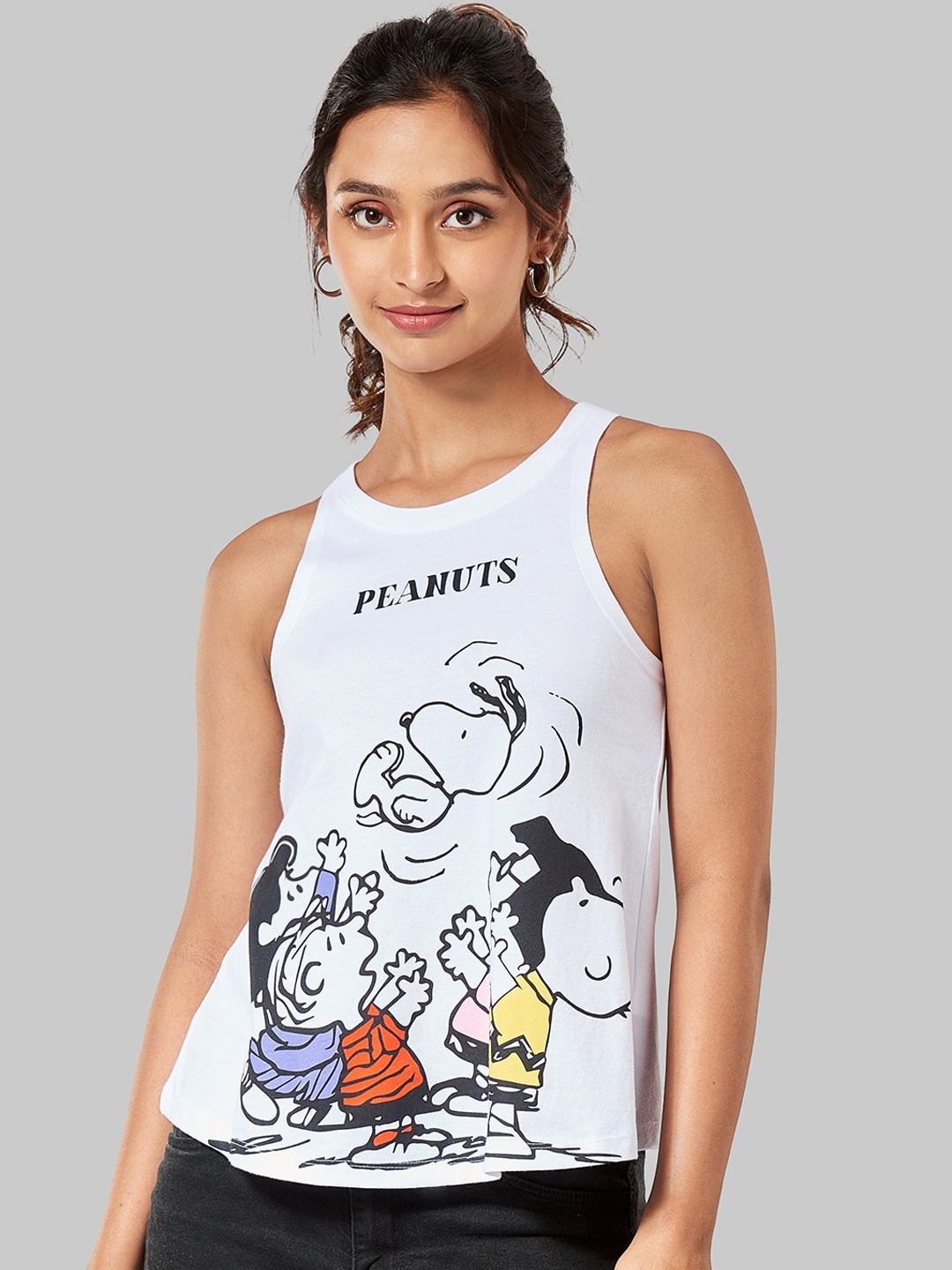 

The Souled Store Women White & Black Peanut Printed Camisoles