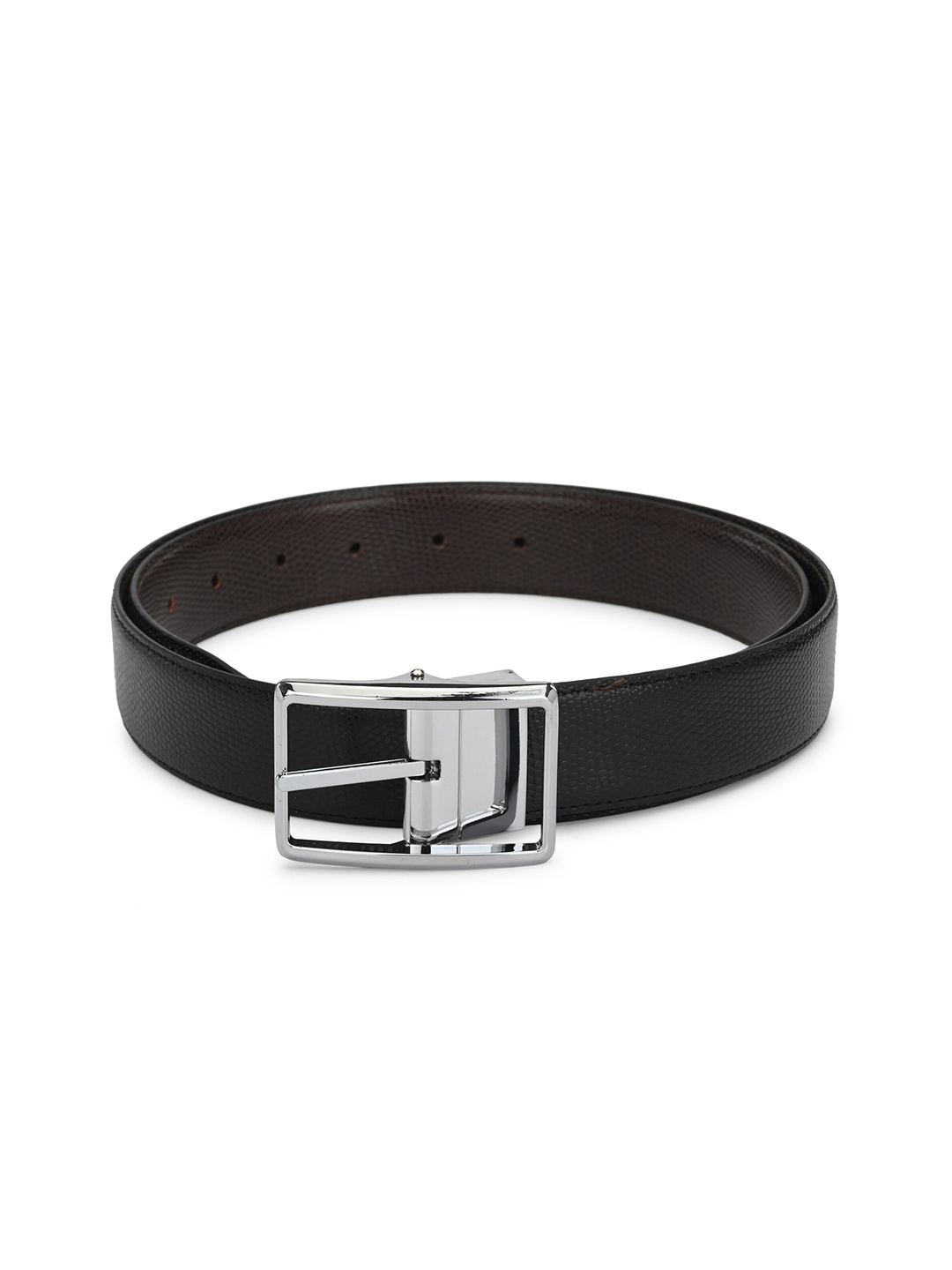 

thickskin Men Black Textured PU Formal Belt
