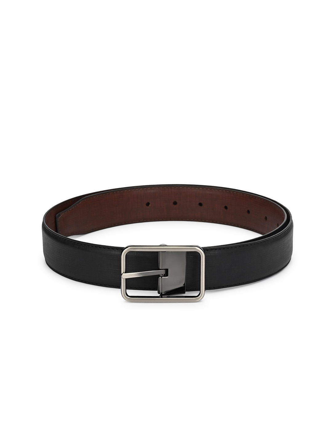 

thickskin Men Black Textured Reversible Formal Belt