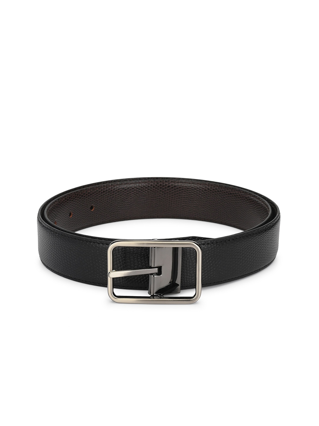 

thickskin Men Black Textured PU Formal Belt