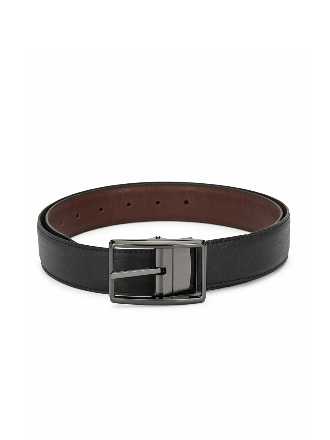 

thickskin Men Black Textured Formal Belt