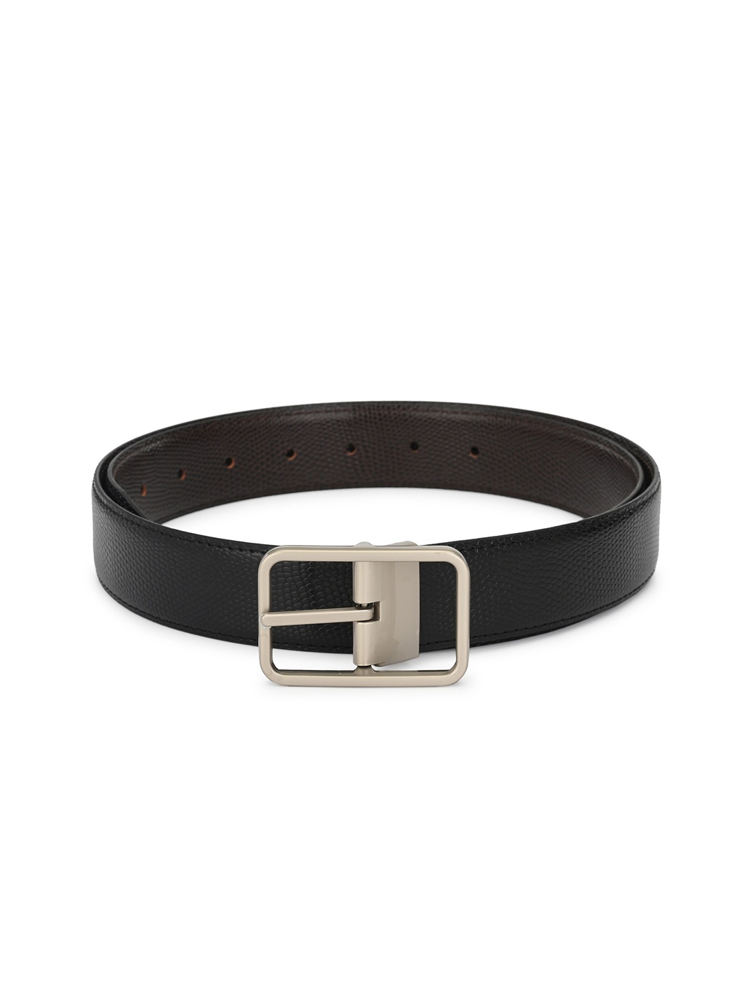 

thickskin Men Black Textured PU Formal Belt