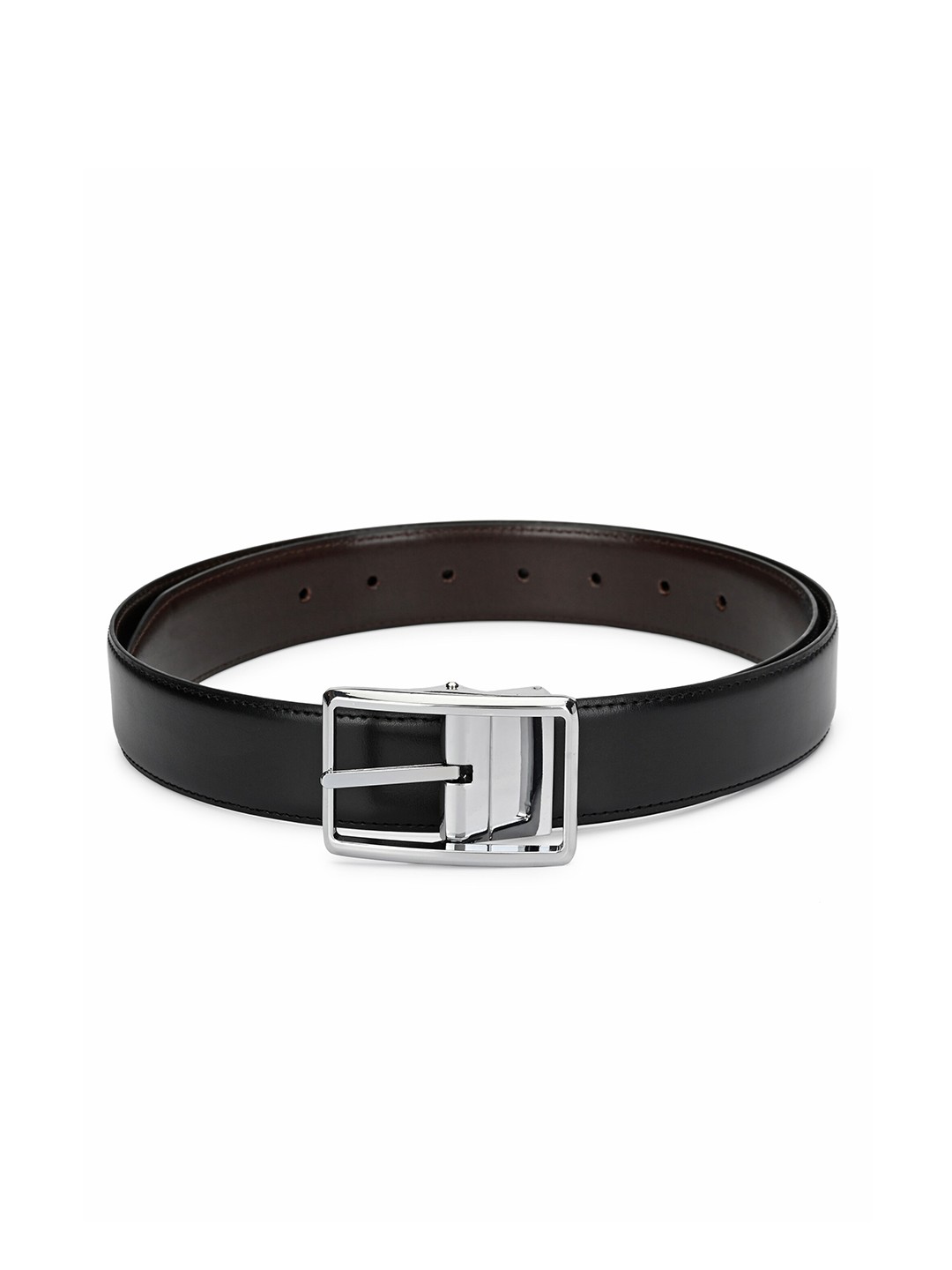 

Thickskin Men Black Textured PU Formal Reversible Belt