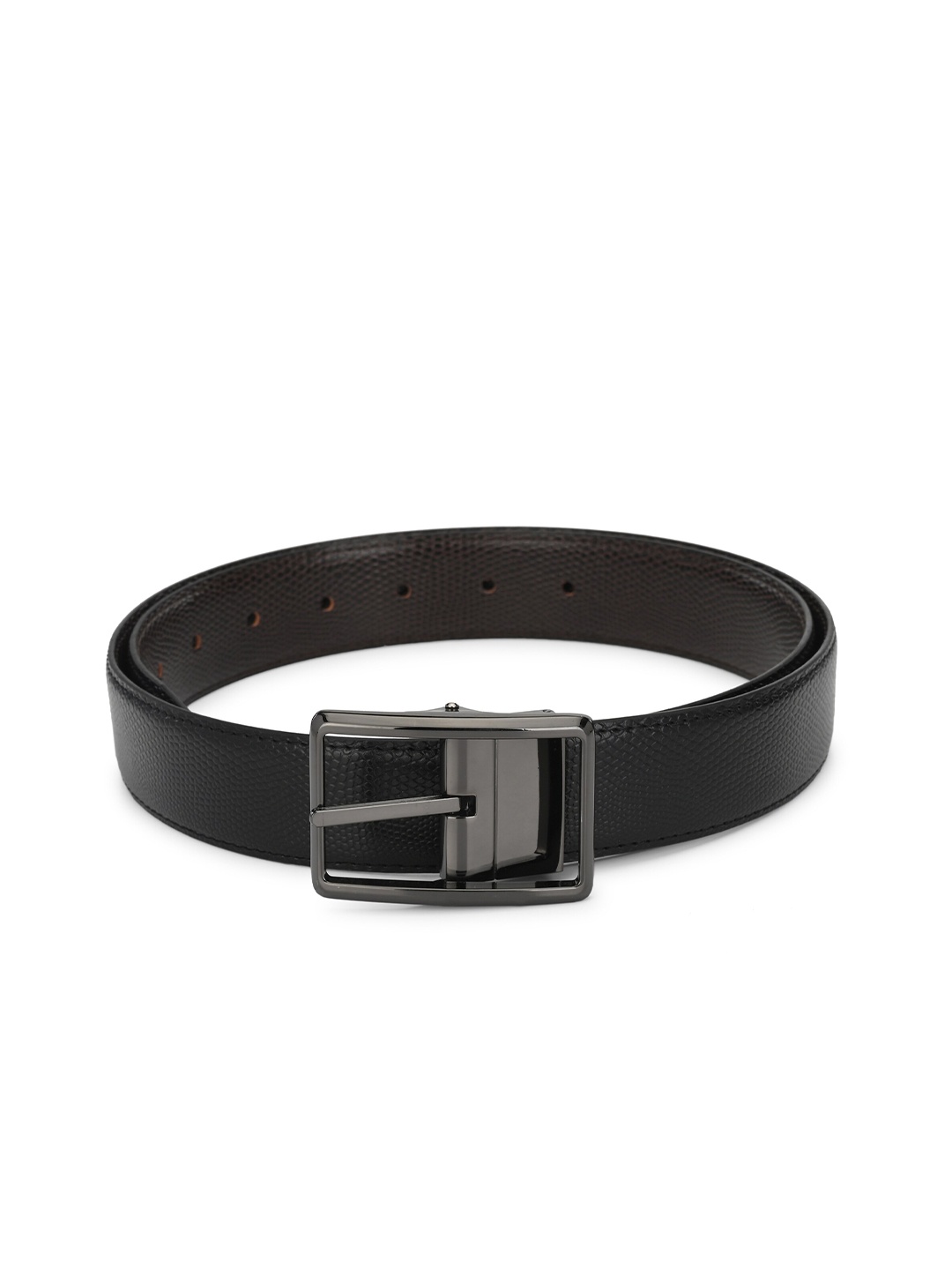 

thickskin Men Black &Brown Textured Reversible Formal Belt