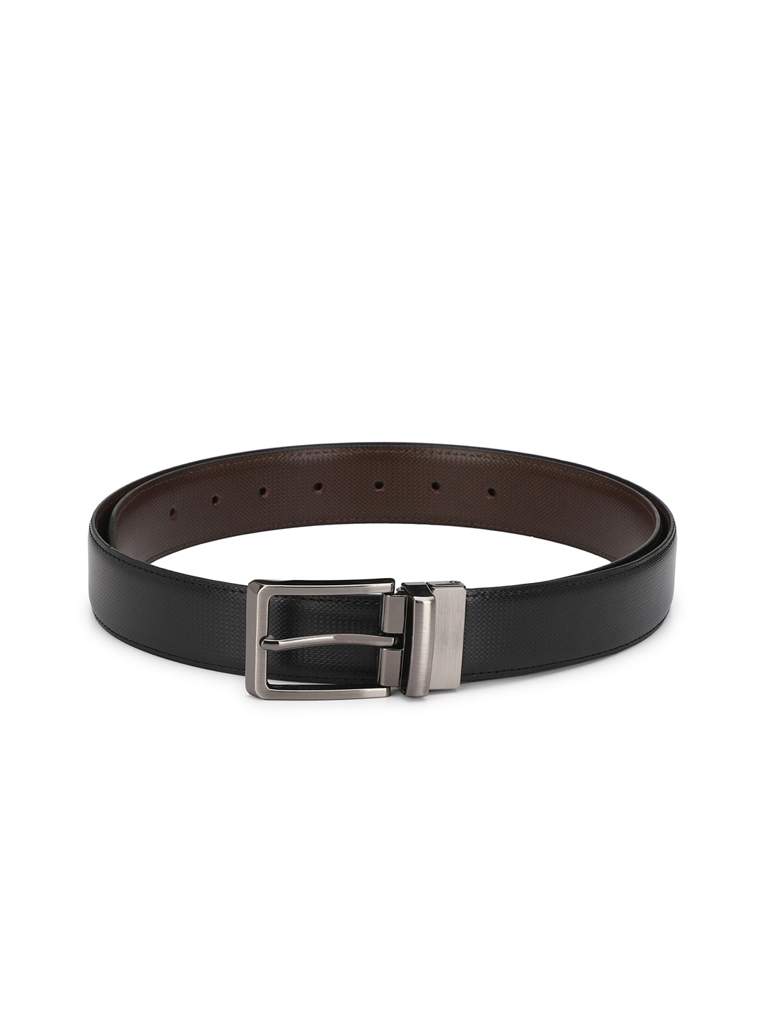 

thickskin Men Black Textured Formal Belt