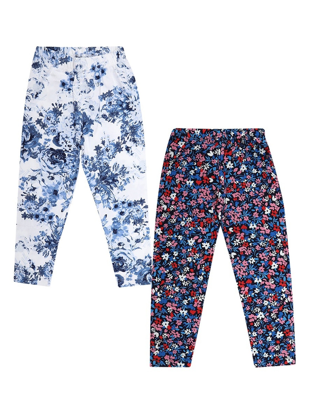 

V-Mart Girls Pack Of 2 Printed Leggings, Blue