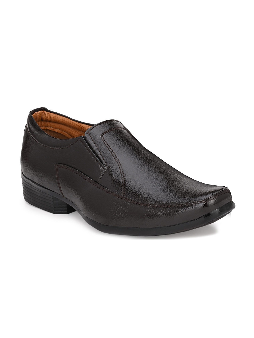 Azzaro Black Men Black Solid Formal Slip-On, Brown