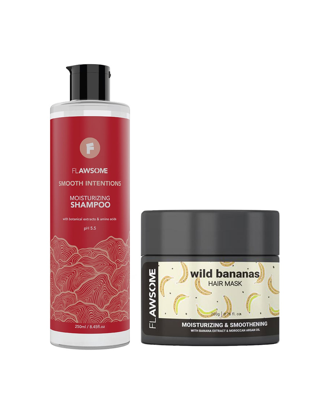 

Flawsome Smooth Intentions Moisturizing Shampoo - Wild Banana Hair Mask Combo, Red