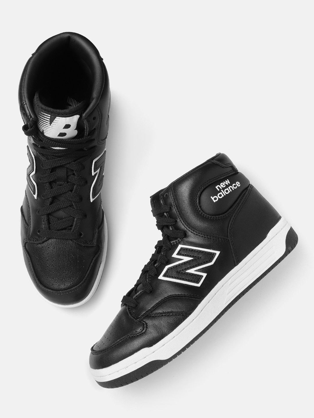 

New Balance Men Black Solid Mid-Top Suede Sneakers