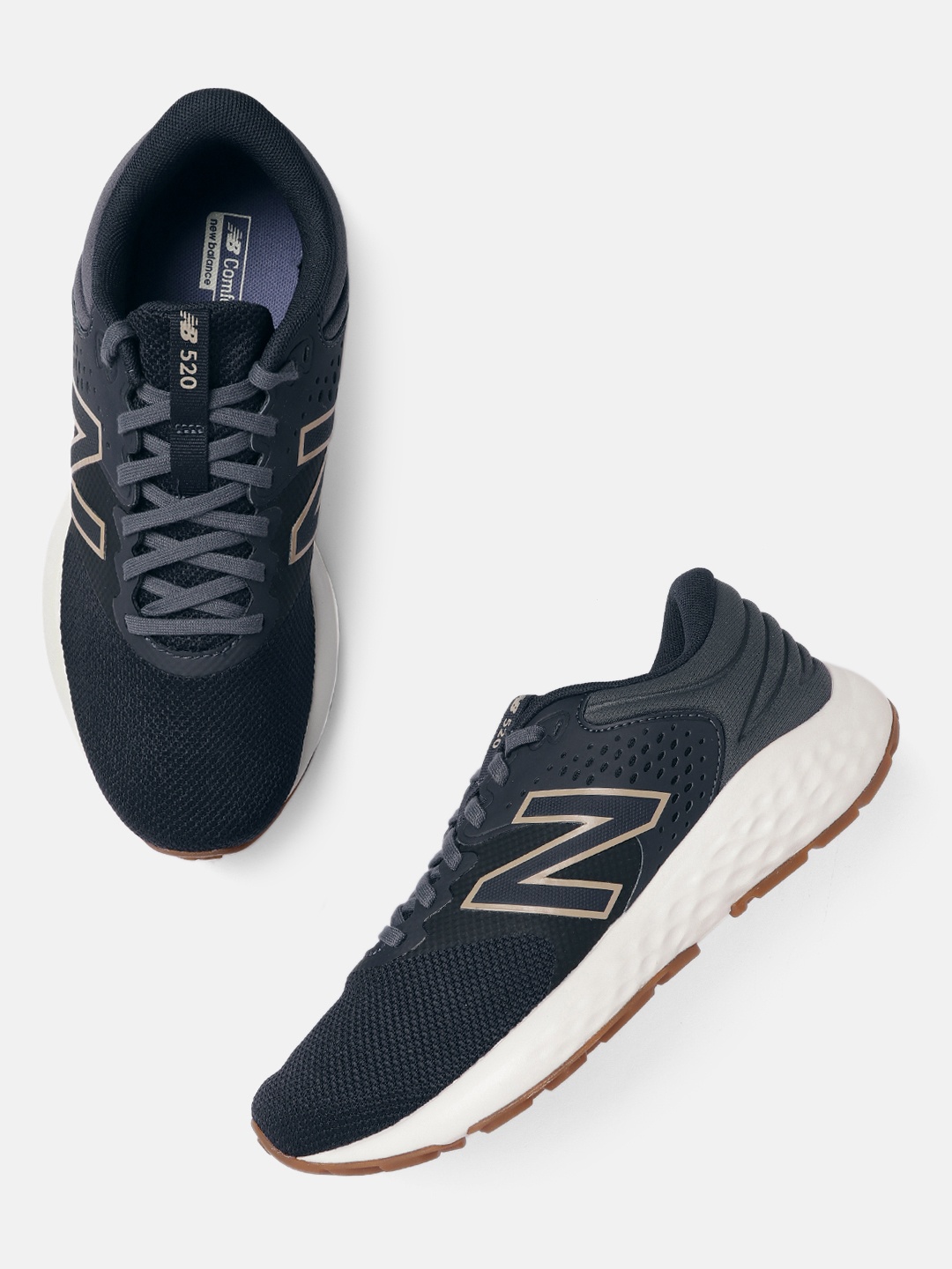 

New Balance Men Navy Blue Woven Design Running Shoes