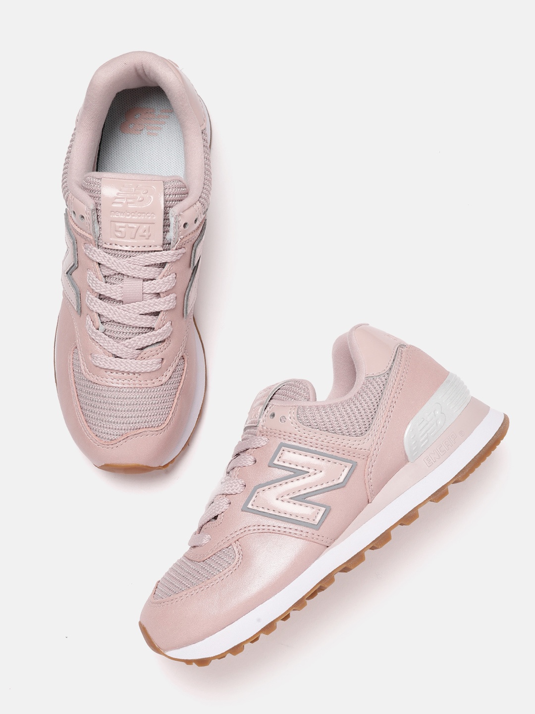 

New Balance Women Pink Woven Design Sneakers