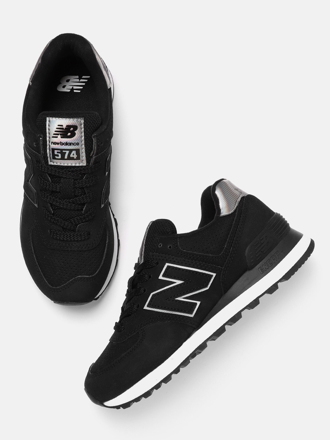 

New Balance Women Black Perforated Sneakers