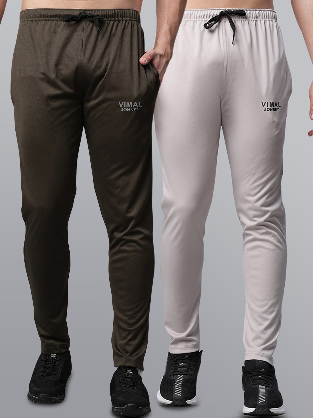 

MACK JONNEY JONNEY Men Pack Of 2 Solid Track Pants, Grey melange
