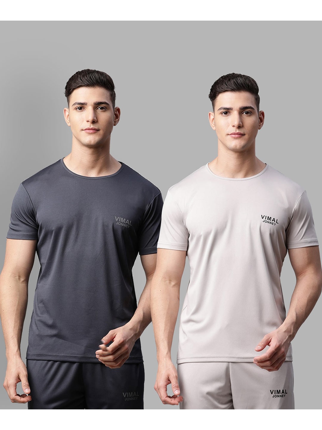

MACK JONNEY JONNEY Men Grey & Charcoal 2 T-shirt