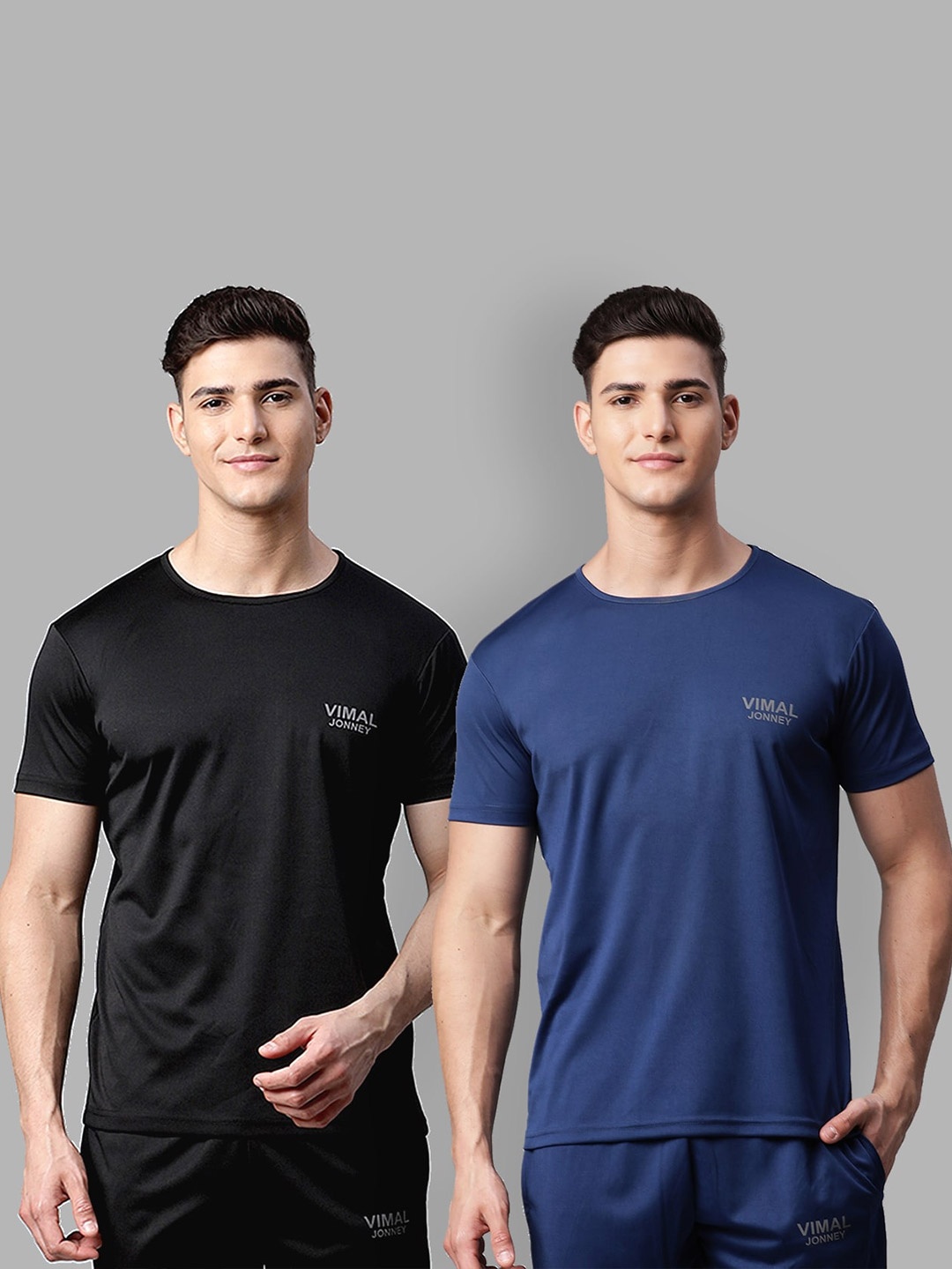 

MACK JONNEY JONNEY Men Black & Navy Blue 2 T-shirt