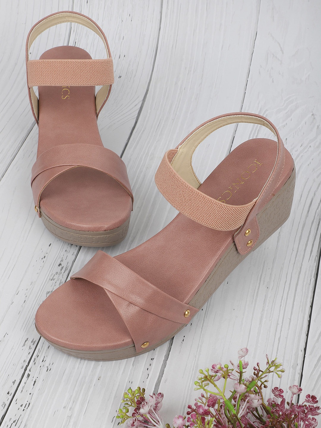 

ICONICS Women Pink Wedge Sandals