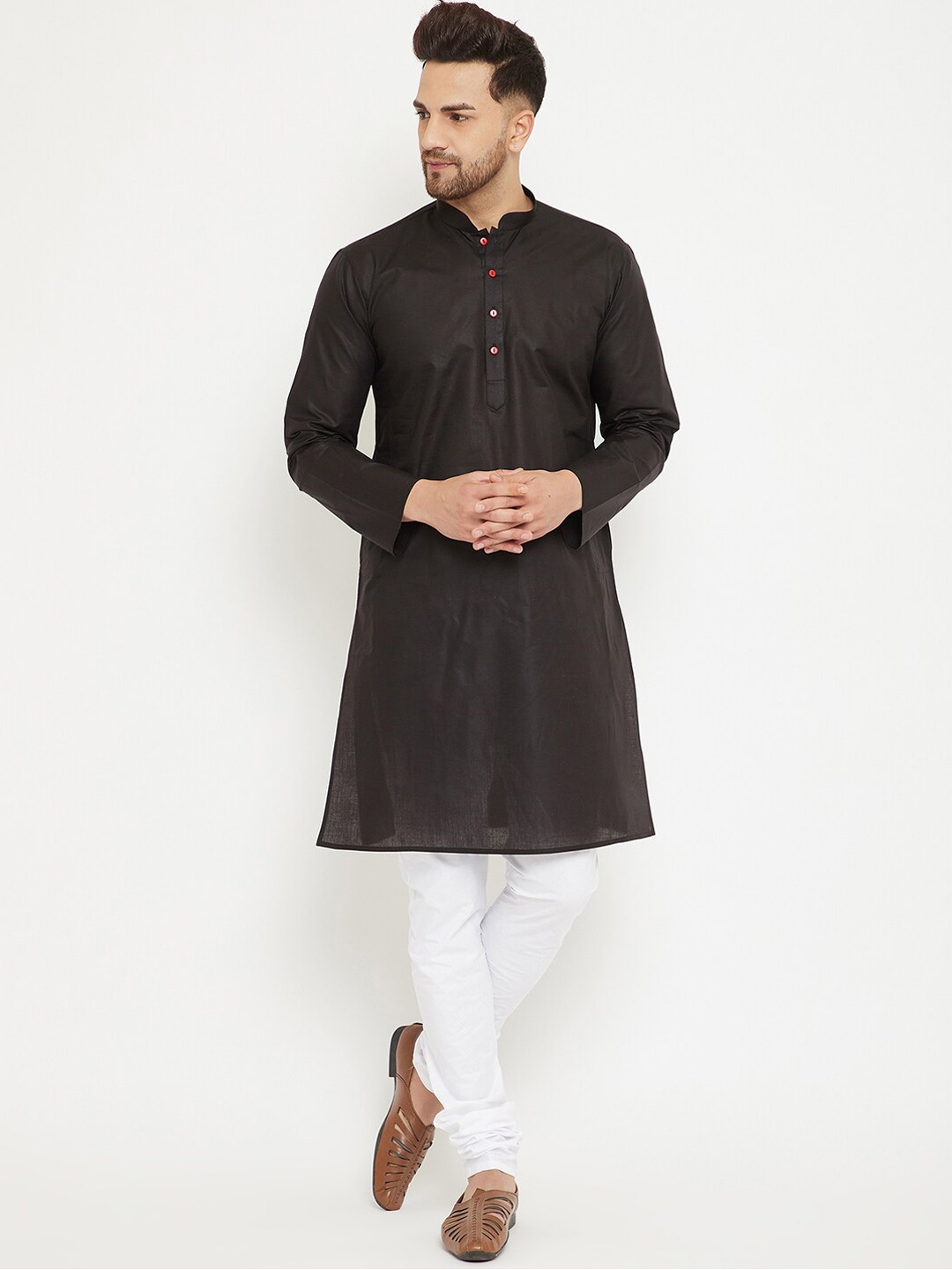 

VASTRAMAY Men Black Kurta with Pyjamas