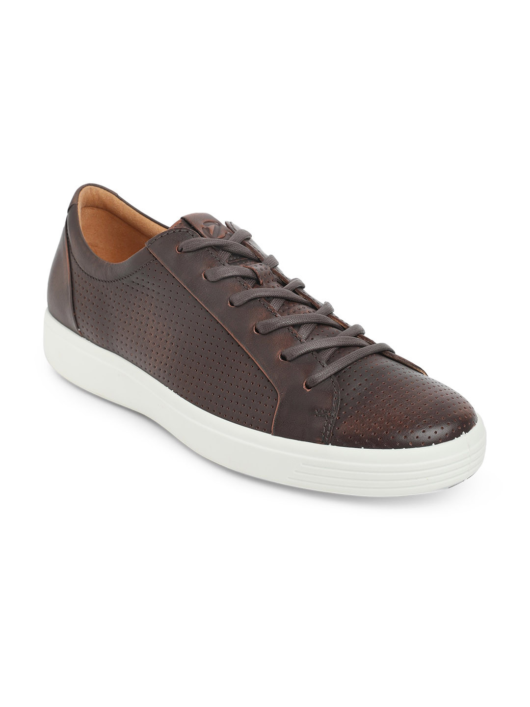 

ECCO Mens Scandinavian Spirit Cognac Leather Extra Wide Casual Shoes, Brown