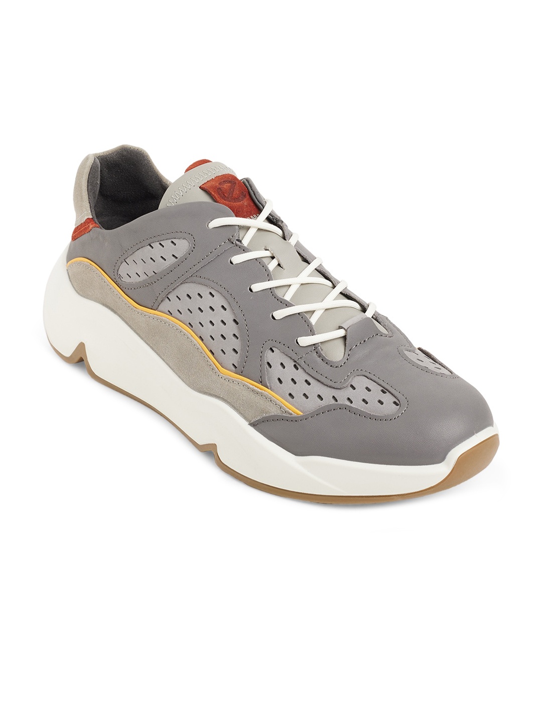 ECCO Mens Upgrades Multicolor Leather Regular Casual Shoes, Grey