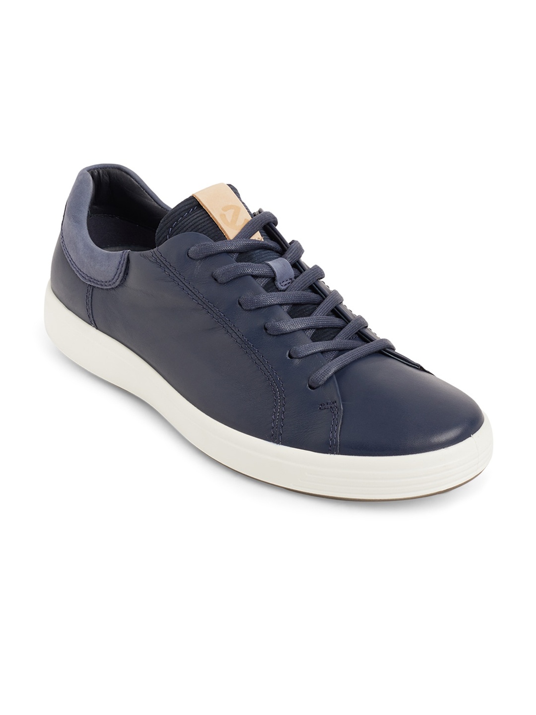 

ECCO Mens Smart Casual Marine Leather Extra Wide Sneakers, Blue
