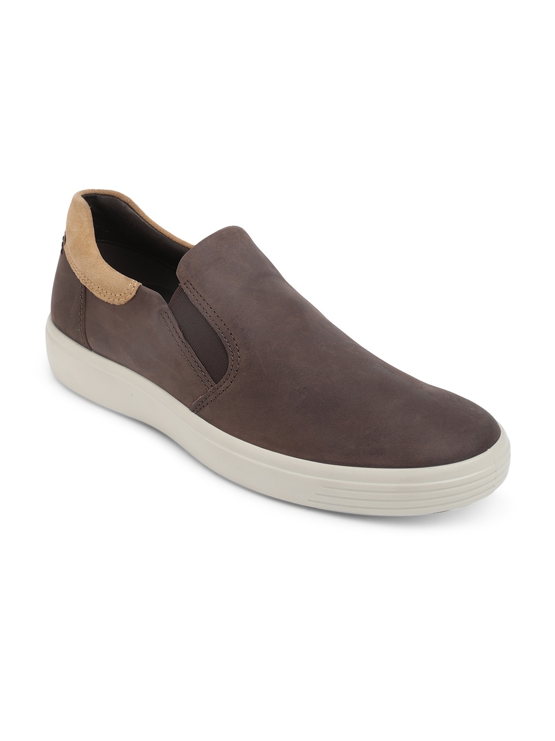 

ECCO Men Brown Nubuck Scandinavian Spirit Slip-On Sneakers