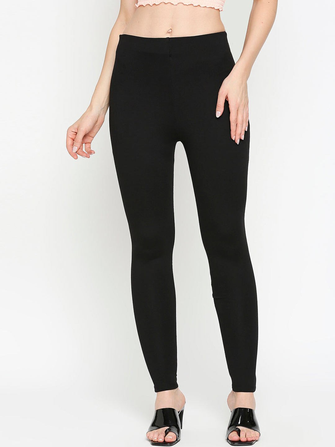 

Kraus Jeans Women Black Solid Skinny-Fit Treggings