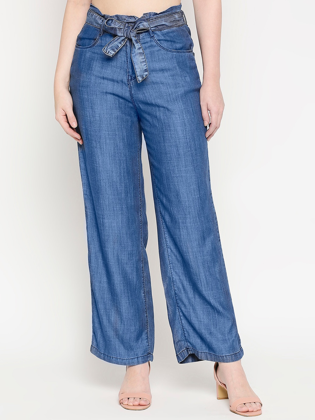 

Kraus Jeans Women Blue Wide Leg High-Rise Jeans