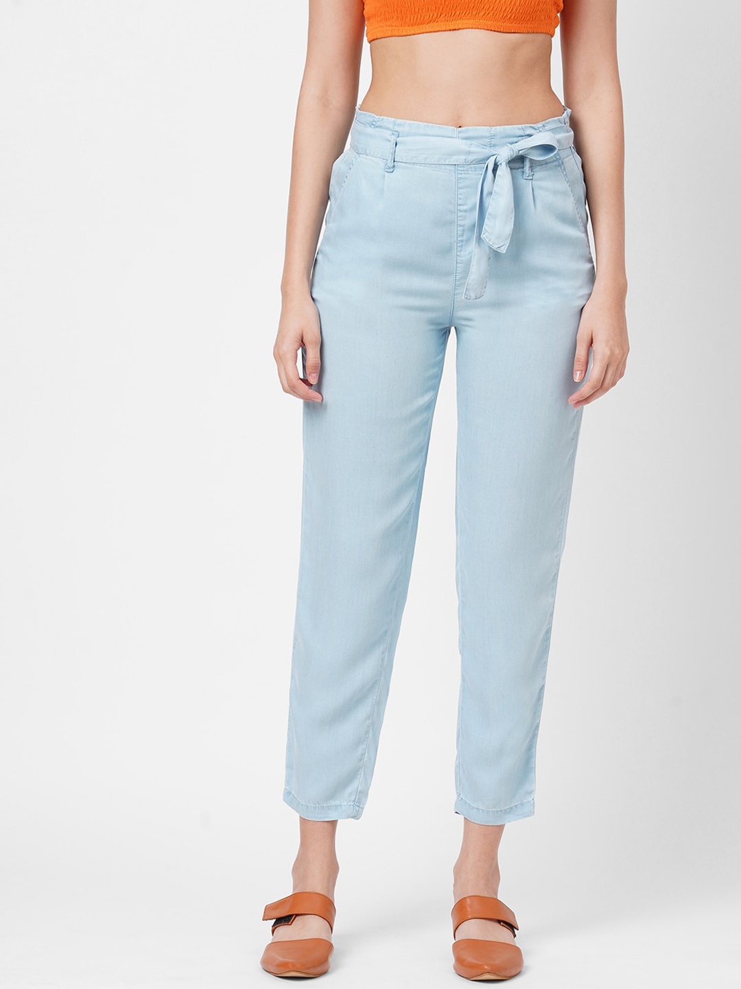 

Kraus Jeans Women Blue Loose Fit High-Rise Trousers